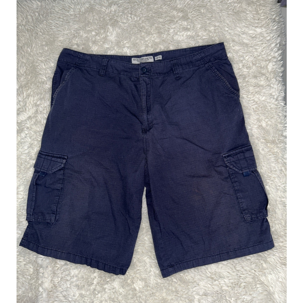 VTG ECKO Unltd Men’s Cargo Shorts Size 46 Blue Baggy 90s Streetwear